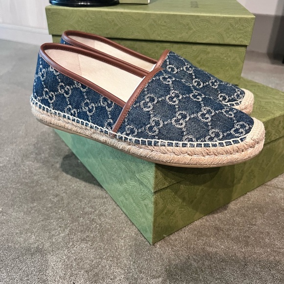 Gucci Denim Espadrilles & Hat Size 9/39 & L/XL Hat - Picture 3 of 7